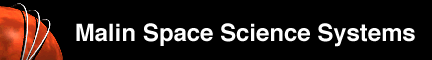 A logo on a black background displays the name Malin Space Science Systems in a white, sans-serif font, with part of an orange and silver sphere on the left.